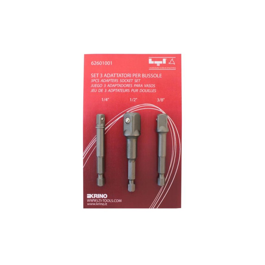SET ADATTATORI 3PZ 1/4 3/8 1/2 62601001