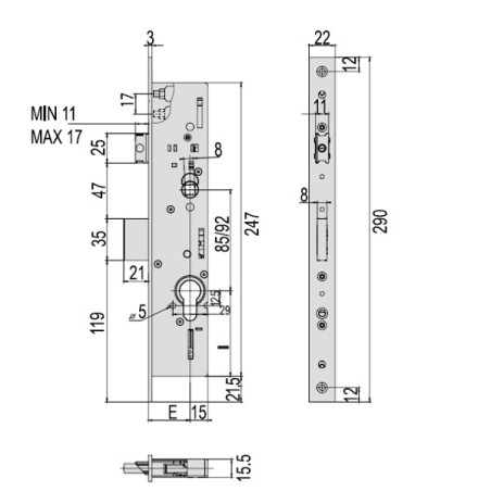 SERRATURA CISA 49225-25 EX 48225-25 MULTI TOP