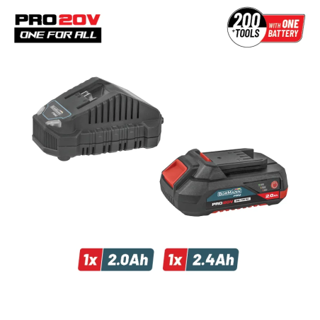 BORMANN CARICABATTERIA 2,4Ah+1BATT 20V 2 Ah BBB9920 082217