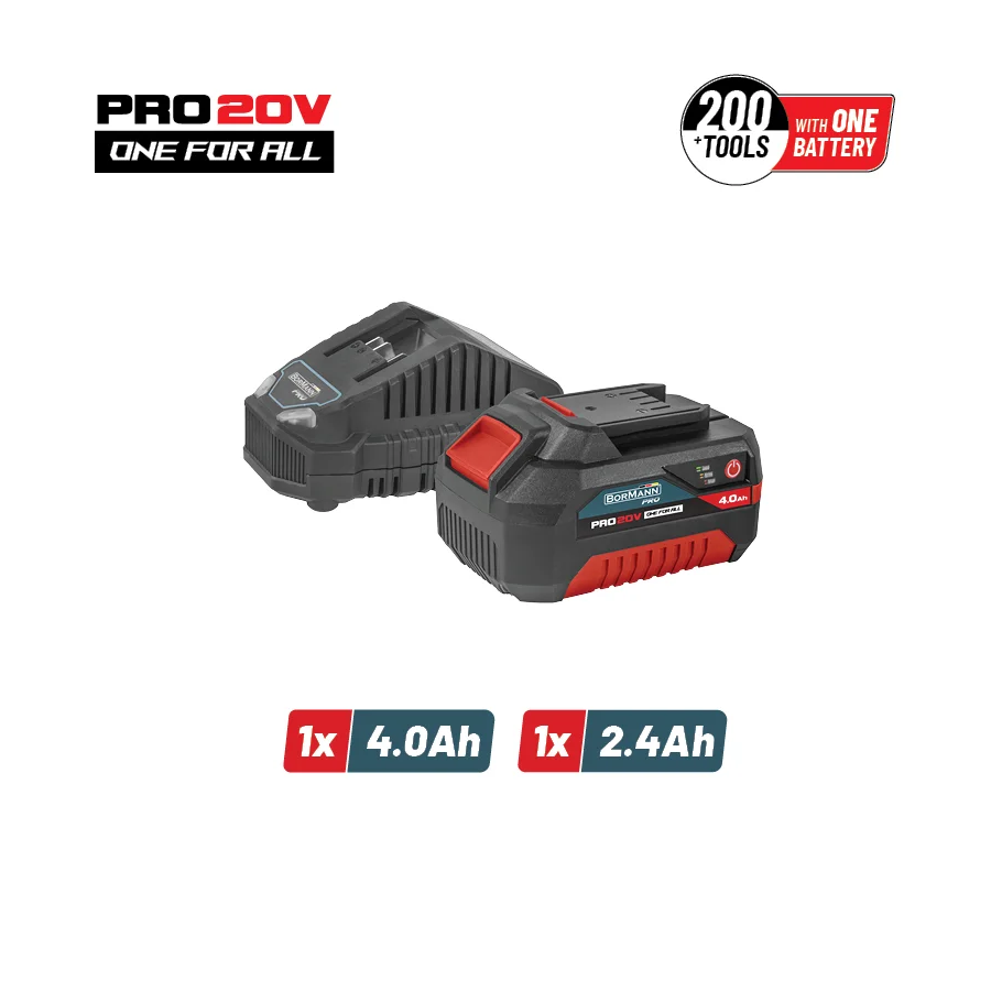 BORMANN CARICABATTERIA 2,4Ah+1BATT 20V 4 Ah BBB9940 082224