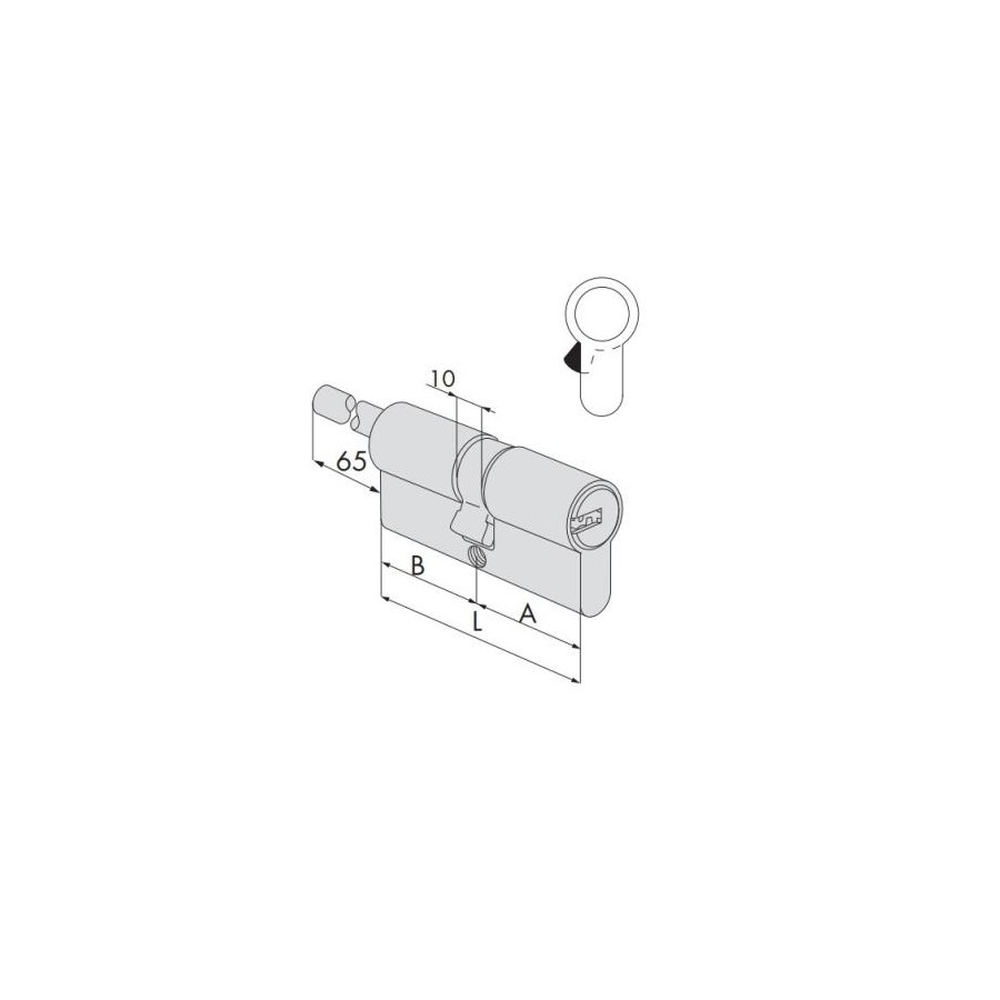 CILINDRO CISA C/G MM.70 40-30 ASTRAL TEKNO 1.0M3T7.12.0.12CP