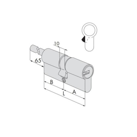 CILINDRO CISA C/G MM.70 40-30 ASTRAL TEKNO 1.0M3T7.12.0.12CP