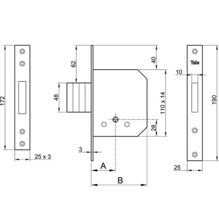 SERRATURA YALE CH.SPILLO 56320.70 4 MAND