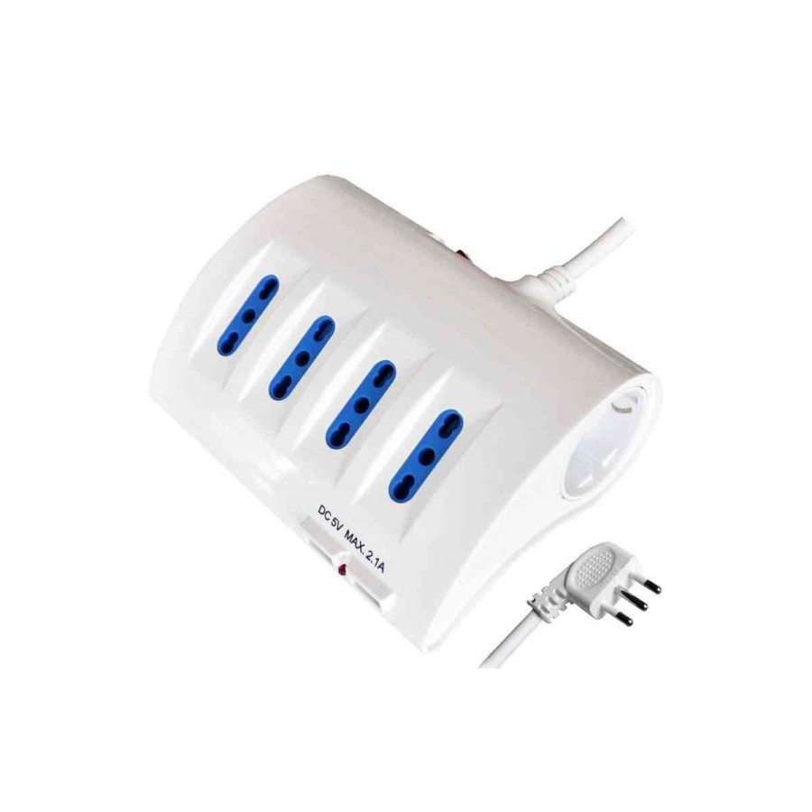 MULTIPRESA DA TAVOLO 6 PRESE + 2USB ES014