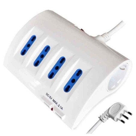 MULTIPRESA DA TAVOLO 6 PRESE + 2USB ES014