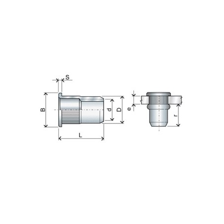 INSERTI FILETTATI ACC. M8 FTT CORTO 200PZ