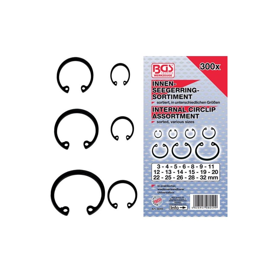 FERMEC ASS. ANELLI SEEGER INT. MM.3-32 300PZ BGS8049