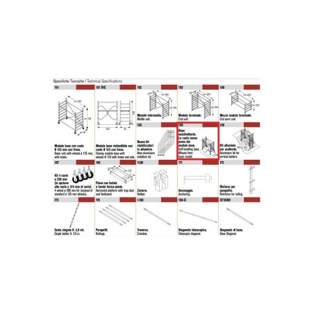 BASE REGOLABILE 168 P/RAPIDO 160