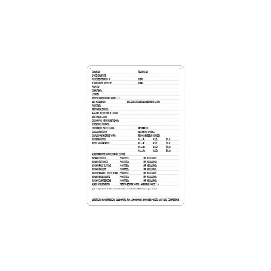 CARTELLO PVC LAV.EDILI  50*70 9002/A INIZIO LAVORI