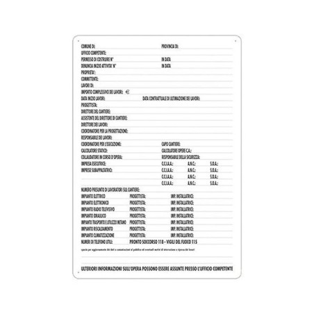 CARTELLO PVC LAV.EDILI  50*70 9002/A INIZIO LAVORI
