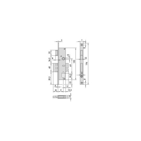 SERRATURA CISA 44220-25 CATENACC+MANIGLI
