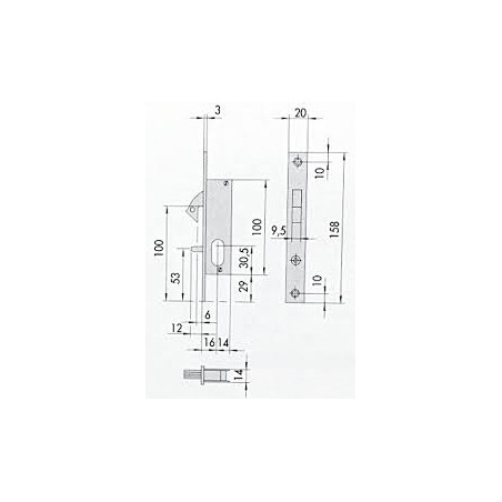 SERRATURA CISA 45010-16 C/GANCIO