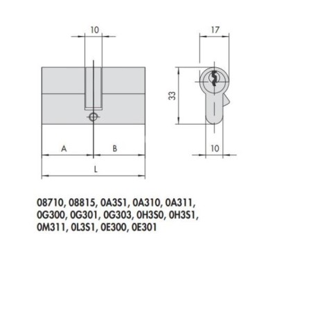 CILINDRO CISA MM.75 30-45 AST.TEKNO 1.0M3T1.27.0.12CP