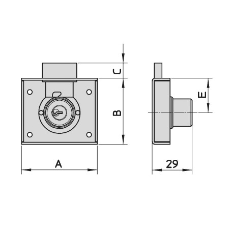 SERRATURA MOBILI APPLICARE MM.40