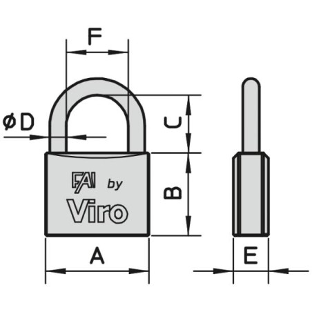 LUCCHETTO FAI LUNGO MM.40 MM.64 554.64.7