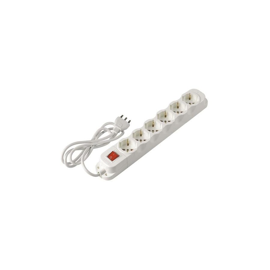 MULTIPRESA DA 6 BIP+SCH 1,5 C/INT RS92005