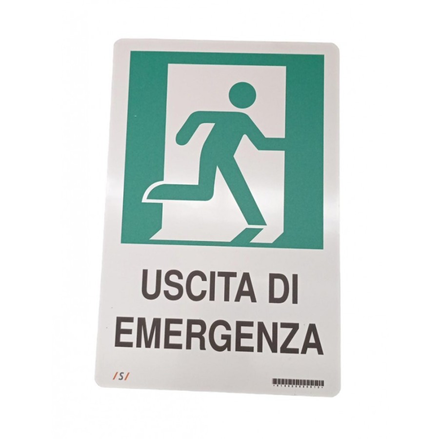 CARTELLO PVC 30*20 USC. EMERGENZA OMINO A DX 819020600