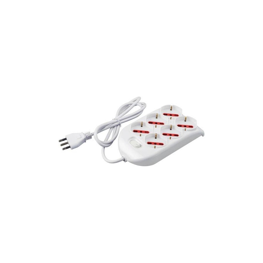 MULTIPRESA DA 6 BIP+SCH 1,5 C/INT RS94124