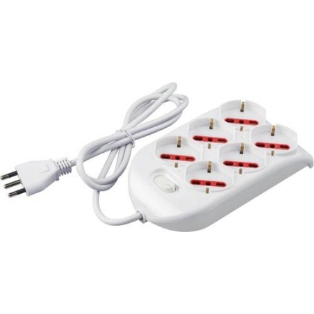 MULTIPRESA DA 6 BIP+SCH 1,5 C/INT RS94124
