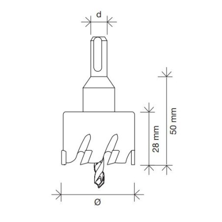FRESA A TAZZA TCT MM.22 21040