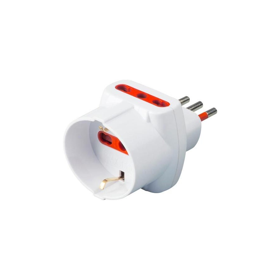 ADATTATORE TRIPLO SPINA 2P+T10A PRESA BIP16A+SCH RS78045T