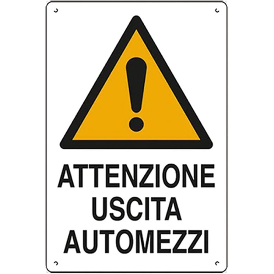 CARTELLO KPL LAV.CANTIERE 40*60 FIG.9017 ATTENZIONE USCITA AUTOMEZZI
