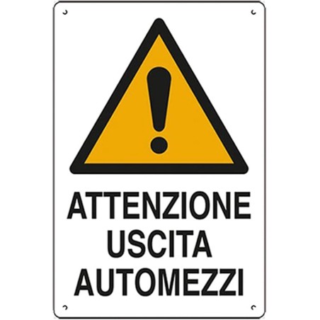 CARTELLO KPL LAV.CANTIERE 40*60 FIG.9017 ATTENZIONE USCITA AUTOMEZZI