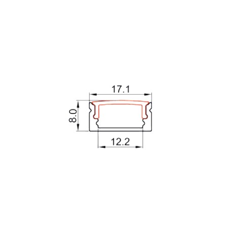 KIT PROFILO LED ALLUMINIO+COVER MM.8 MT.2 400929