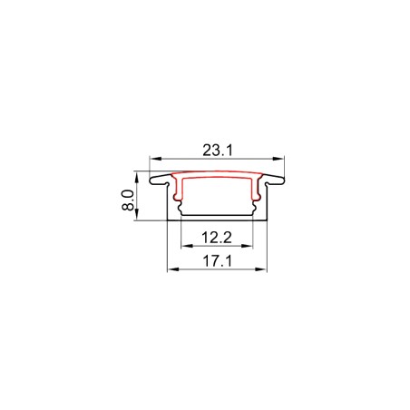 KIT PROFILO LED C/FLANGIA ALL+COVER MT.2 400930