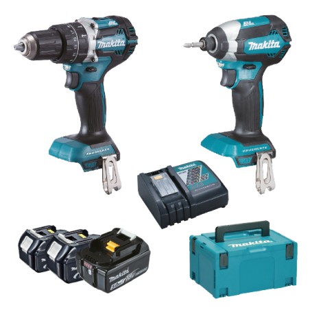 TRAPANO BATT. MAKITA DLX2180TJ1 (DHP484+DTD153+BL1850B*3+DC18RC)