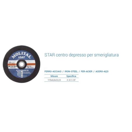 DISCHI ABR.FERRO CD 115*6,0*22 SF STAR