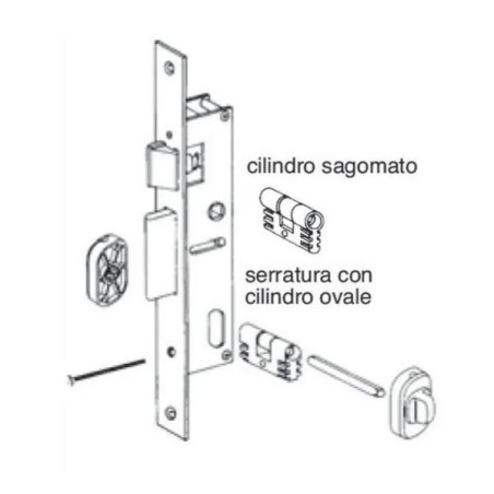 CHIAVISTELLO L/O C/CIL. OVALE PLAST.47/O