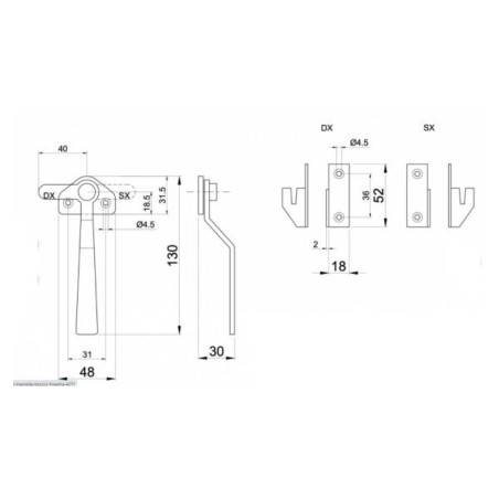 MANIGLIE BLOCCO FINESTRE SX 427